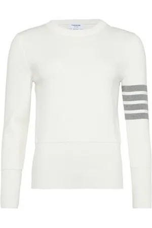 Thom Browne 4Bar Rundhalspullover aus Baumwollkrepp