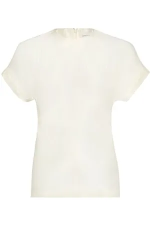 Loulou Studio Taillierte Bluse aus Seide und Leinen Pero