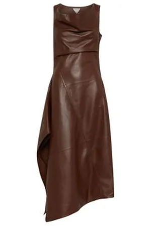 Bottega Veneta Asymmetrisches Kleid in lammleder