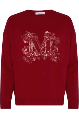 Max Mara Rundhalspullover mit Logo Quota