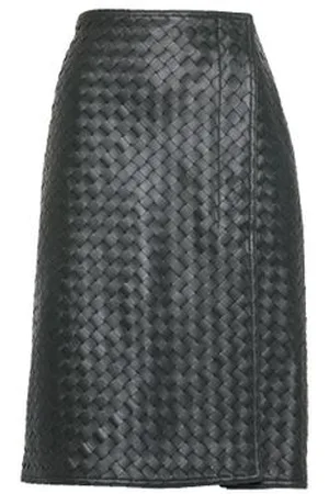 Bottega Veneta Lederrock aus Intrecciato