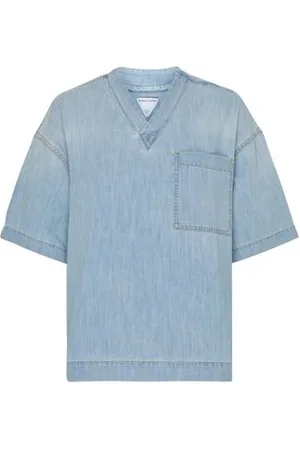Bottega Veneta T-Shirt aus hell gebleichtem Denim