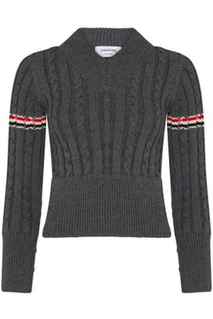 Thom Browne Pullover mit V-Ausschnitt aus Merinowolle