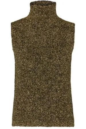 Rohe Strickoberteil mit Rollkragen in Goldtönen