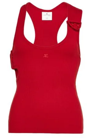 Courrèges 90er-Jahre-Ripp-Tanktop mit Doppelschnalle