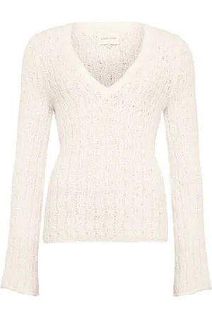 Loulou Studio Pullover aus Baumwolle mit V-Ausschnitt Komo