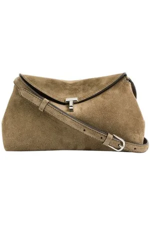 Totême Wildleder-Clutch mit T-Schließe