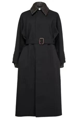 Bottega Veneta Wollmantel mit kontrastierendem Kragen