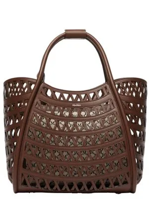 Max Mara Tasche aus Flechtmaterial Marine S