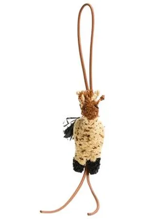 Loewe Taschenschmuck Giraffe aus Raffia und Kalbsleder