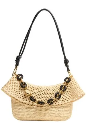 Loewe Mittelgroße Ola Hobo aus Raffia und Kalbsleder