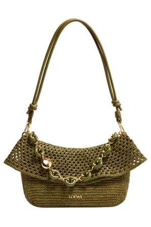 Loewe Mittelgroße Ola Hobo aus Raffia und Kalbsleder