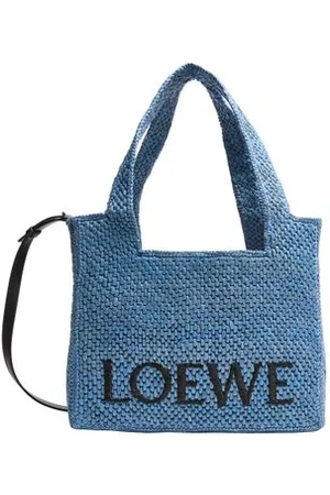 Loewe Mittelgroße Tote Bag Font aus Raffia