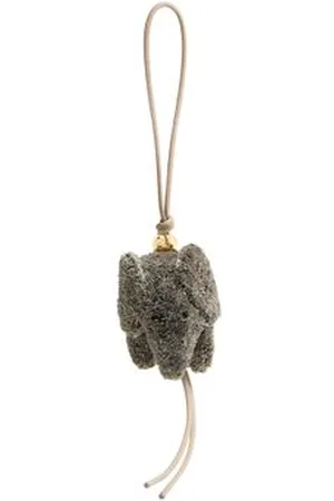 Loewe Taschenschmuck Elefant aus Raffia und Kalbsleder