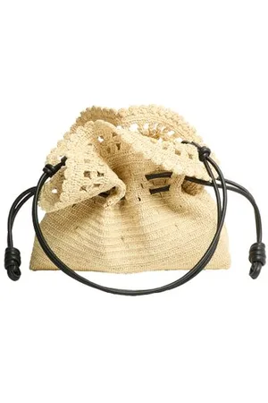Loewe Mittelgroße Flamenco Clutch Ruffles aus Raffia