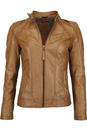 Mustang Lederjacke mit Rundhalskragen Blanca