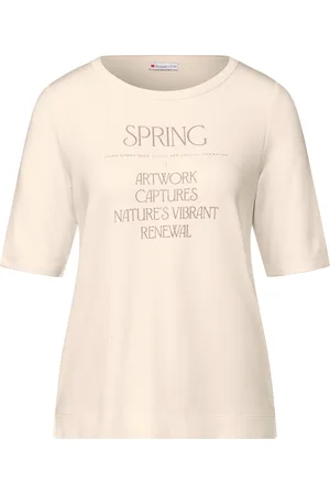 Street one Shirt mit glänzendem Wording