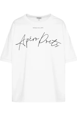 SENSES THE LABEL Kurzarm-Sweatshirt S:AN mit Wording