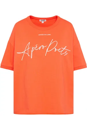 SENSES THE LABEL Kurzarm-Sweatshirt S:AN mit Wording