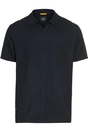 Camel Active Strick-Poloshirt aus Baumwoll-Leinen-Mix