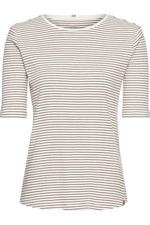 Camel Active Gestreiftes Rundhals T-Shirt aus reiner Baumwolle