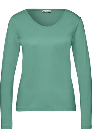 Street one Shirt mit gerundetem V-Neck