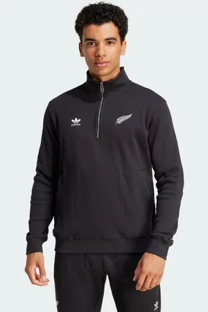 adidas All Blacks Essentials Half-Zip Waffle Sweatshirt