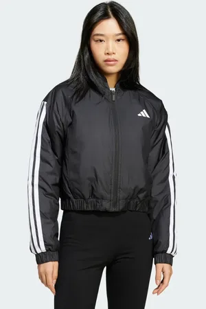 adidas Essentials 3-Streifen Insulated Crop Bomberjacke