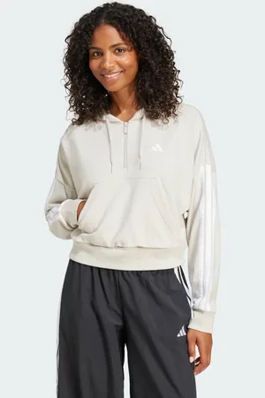 adidas Essentials 3-Streifen French Terry Quarter-Zip Hoodie