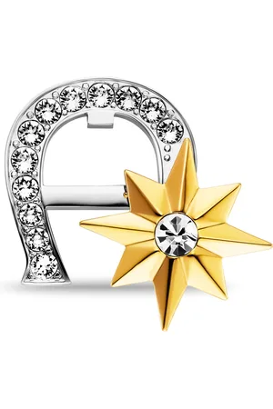 Aigner Logo Brosche mit Steinchen