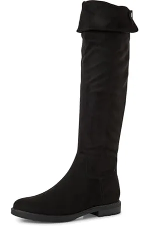 Marco Tozzi Damen Overknee Stiefel Flach mit Reißverschluss, (Black), 36 EU