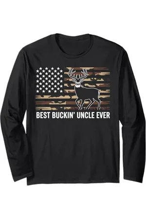 Graphic 365 Hirschjagd Onkel Amerikanische Flagge Geschenk Männer Jungen Langarmshirt