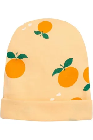 Pinókio Mütze Fruit and Sun, 100% Cotton orange, Orangemuster, Unisex, Gr 38-47(47)