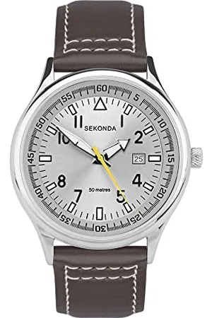 Sekonda Herren Datum klassisch Quarz Uhr mit Leder Armband 1558.27