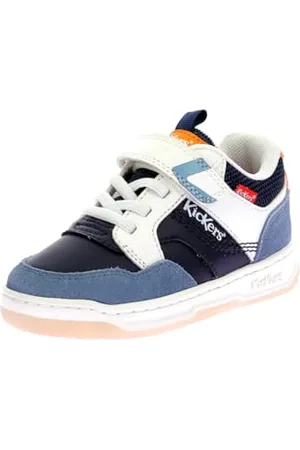 Kickers Jungen Unisex Kinder Kickarting Sneaker, Marineblau, Weiß, Orange, 29 EU