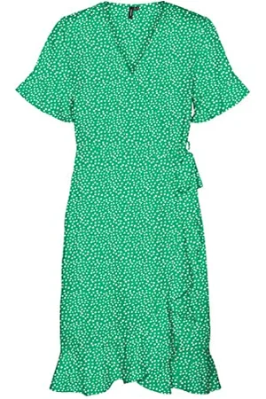 VERO MODA VMHENNA 2/4 WRAP Frill Dress WVN NOOS