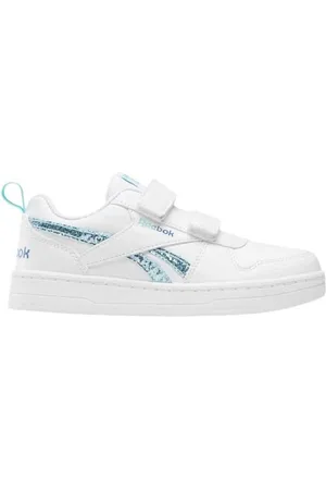 Reebok ROYAL Prime 2.0 Two Strap Sneaker, White/AIAQUA/OPTIMUMBLUE, 30.5 EU