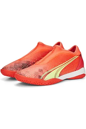 PUMA Ultra Match LL IT + Mid Jr Fussballschuh, Fiery Coral-Fizzy Light Black, 34 EU