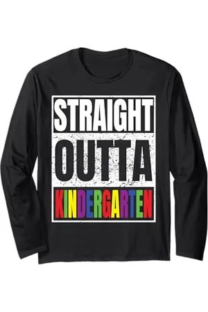 Straight Outta School Graduate Funny Gift Shirts Straight Outta Kindergarten Graduation Class Of 2025 Gifts Langarmshirt
