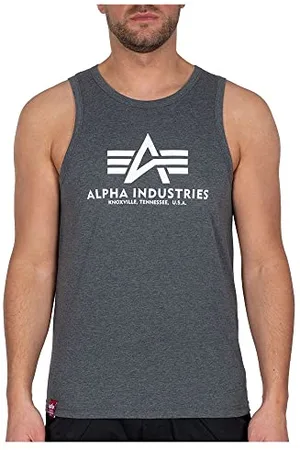 Alpha Industries Herren Basic top T-Shirt, Color Gris Y Blanco, 56