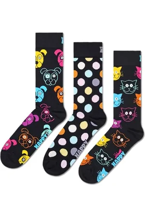 Happy Socks Unisex 3-Pack Classic Dog Socken, , 41-46 (3er Pack)