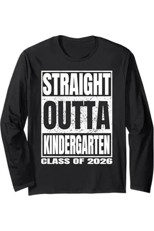 Straight Outta School Graduate Funny Gift Shirts Straight Outta Kindergarten Graduation Class Of 2026 Gifts Langarmshirt