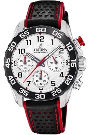 Festina Jungen Chronograph Quarz Uhr mit Leder Armband F20458/1
