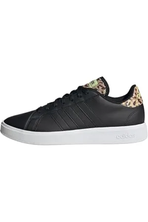 adidas Damen Grand Court Base 2.0 Shoes Schuhe, Core Black/Core Black/Pulse Lime, 43 1/3 EU