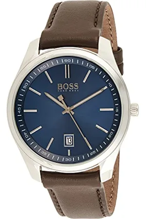 HUGO BOSS Analog Quarzuhr für Herren mit Braunes Lederarmband - 1513728