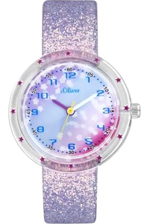 QS by s.Oliver Armbanduhr Mädchen Kinder Quarzuhr Analog, mit Kunstleder Armband, Mehrfarbig, wasserfest Wasserdicht, Kommt in Uhren Geschenk Box, 2037718