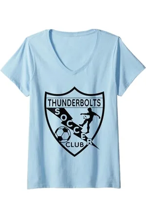 Marvel Damen Studios Thunderbolts Soccer Club Team Logo Costume T-Shirt mit V-Ausschnitt