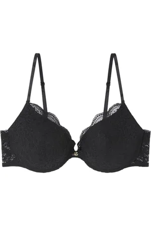 Women secret Damen Sujetador Push Up Femenine Lace WUNDERSCHÖNER schwarzer BH mit PushupEffekt, 90C