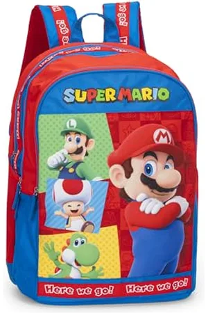 FRANCO COSIMO PANINI Mario Kart – offizieller Schulrucksack Mario Kart, erweiterbarer Rucksack, 2 große Fächer, Fronttaschen mit Reißverschluss, Seitentaschen aus Netz, verstellbare gepolsterte Schultergurte, 29 x 41 x