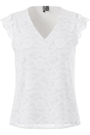 Pieces® Pcolline Sl Lace V-Neck Top Noos